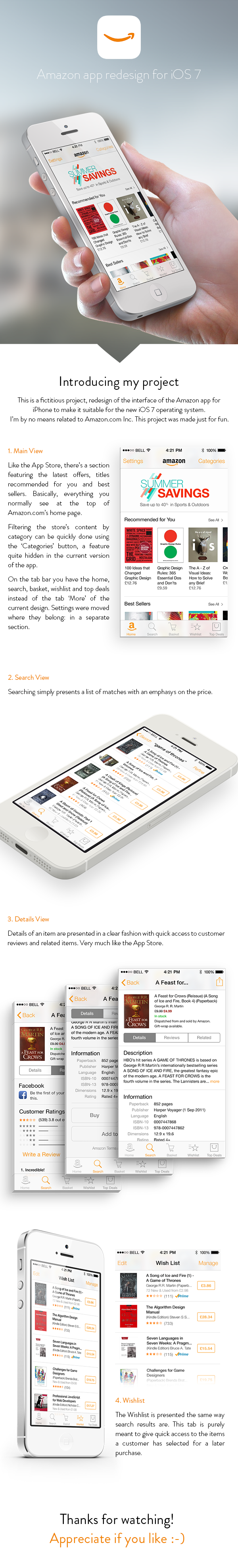  redesign app ios7 Amazon ux UI iphone