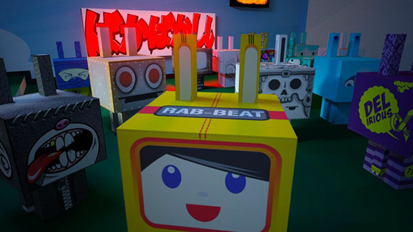 paper papertoy squared rab-beatz toy Exibition paperpeople xlab