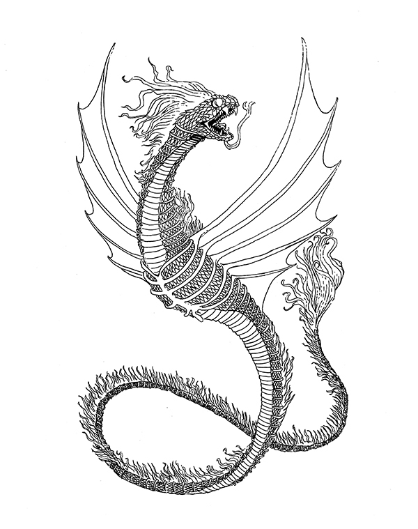 dragon snake t-shirt tee Castle ink manual