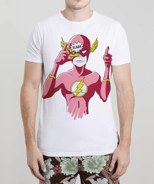 Flash selfie Meme pop culture superheroe clothes t-shirt fashion desing heroe superpowers camera Picture velocity vector