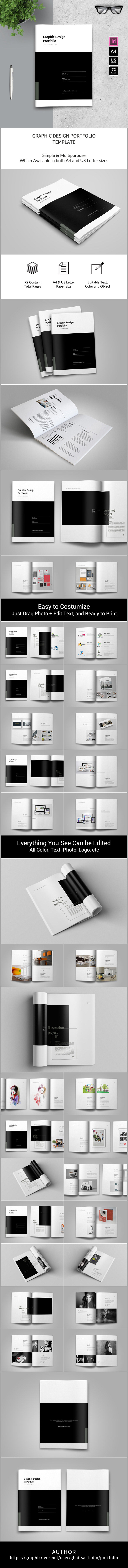 a4 brochures graphic design portfolio minimal minimalist Multipurpose Portfolio template simple template us letter