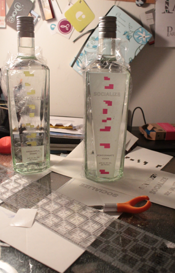 social media Glass bottles Socialize Vodka QR codes
