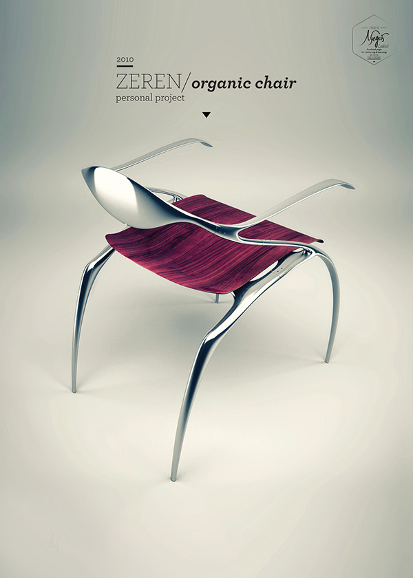 chair 3dmodel Render furniture concept design productdesign 3D organic plastic seat armchair sketch new design art