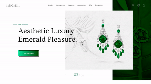 ux UI animation  gif Web Design  jewelry Website e-commerce minimalist