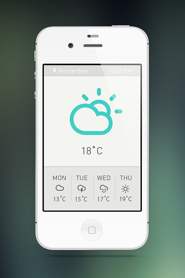 weather app  weather Icon Weather icon weather widget UI eser interface iphone iPad ios meteo weather forecast forecast amsterdam minimal
