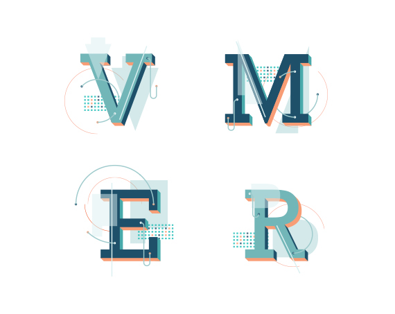 type letters monogram robot whimsy Fun lettering design