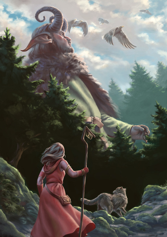 giant sorceress Travel wolf pine eagle forest