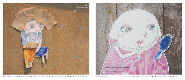 calendar handmade ILLUSTRATION  print Production Love ceramic graphic design 