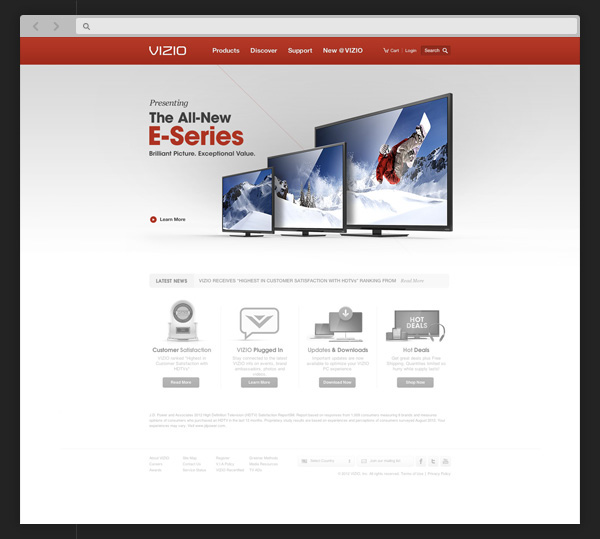 Layout Web vizio tv 3D visual design keyshot