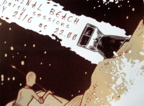 terminal  Beach sand Coconut Tree  rocket tribe mask skull shuttle seashell astronaut spaceman primitive