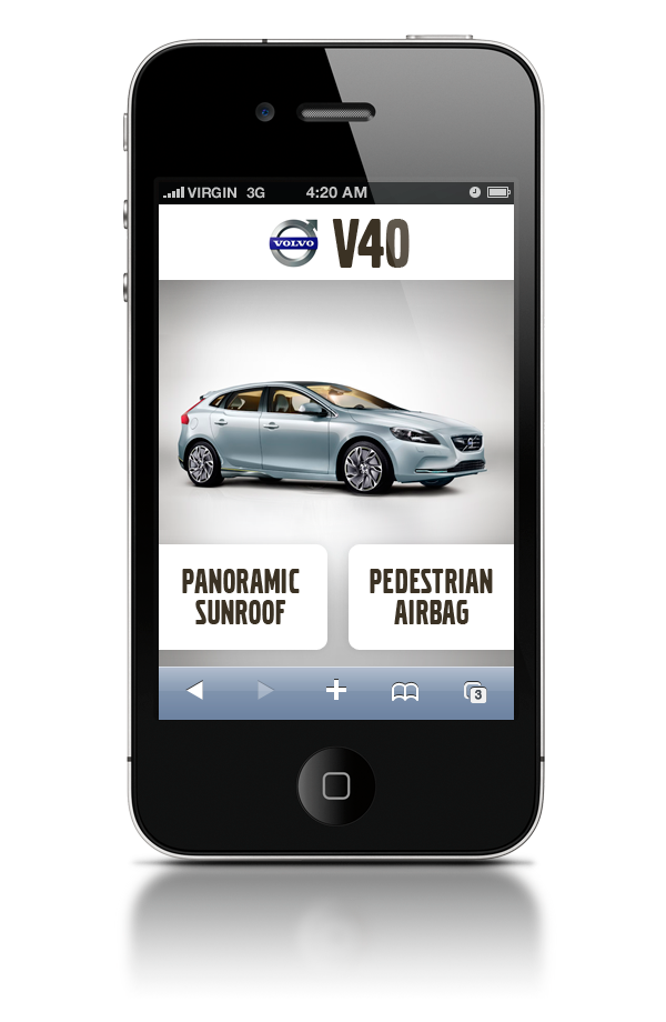Volvo car rich media V40 iphone  smartphone mobile