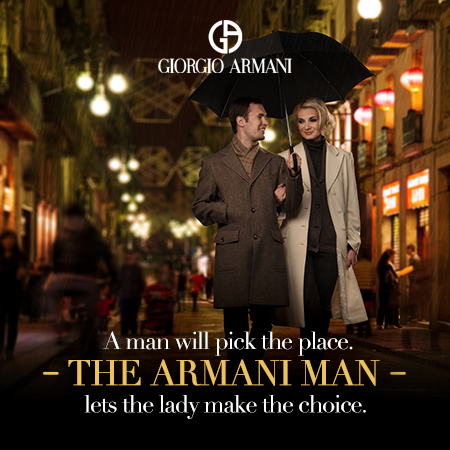 Giorgio Armani Fragrances social media campaign The Armani Man wall posts Classic gentleman