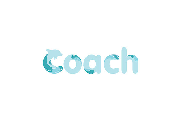 Swimming coach logo