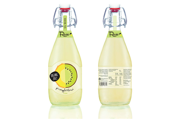 raw  juice bottle Fruit organic brand identity vector