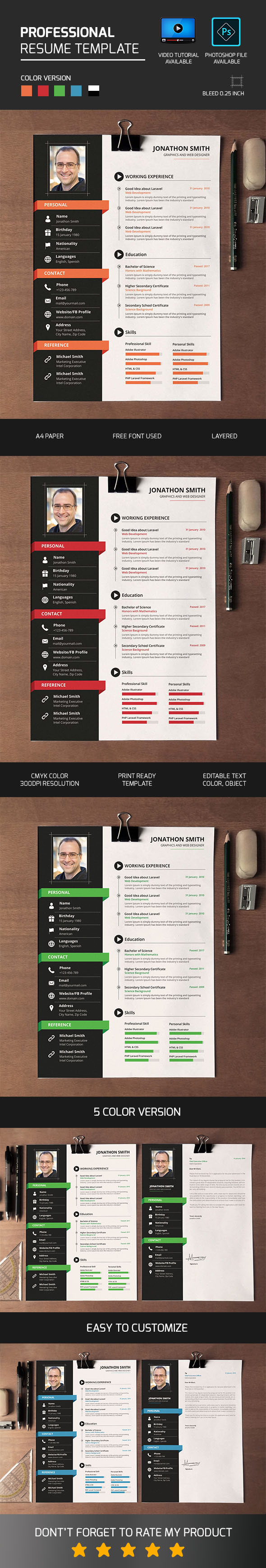 creative professional simple stationary Resume CV corporate custom cv photoshop ILLUSTRATION 