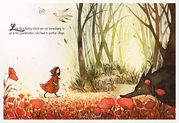 Little Red Riding Hood - Watercolor Illustration