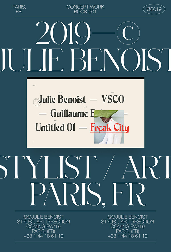 JULIE BENOIST (Stylist, Art Direction) ©2019