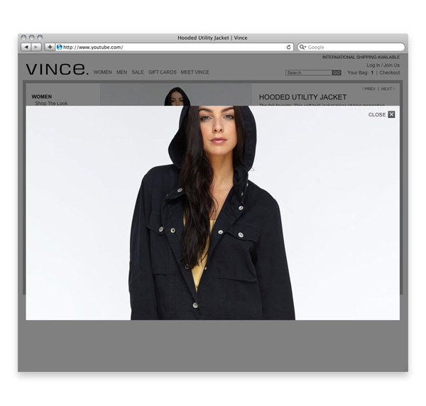 Clothing Ecommerce Website batch thumbnails product vince vince.com