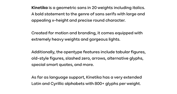 Kinetika — Font Family