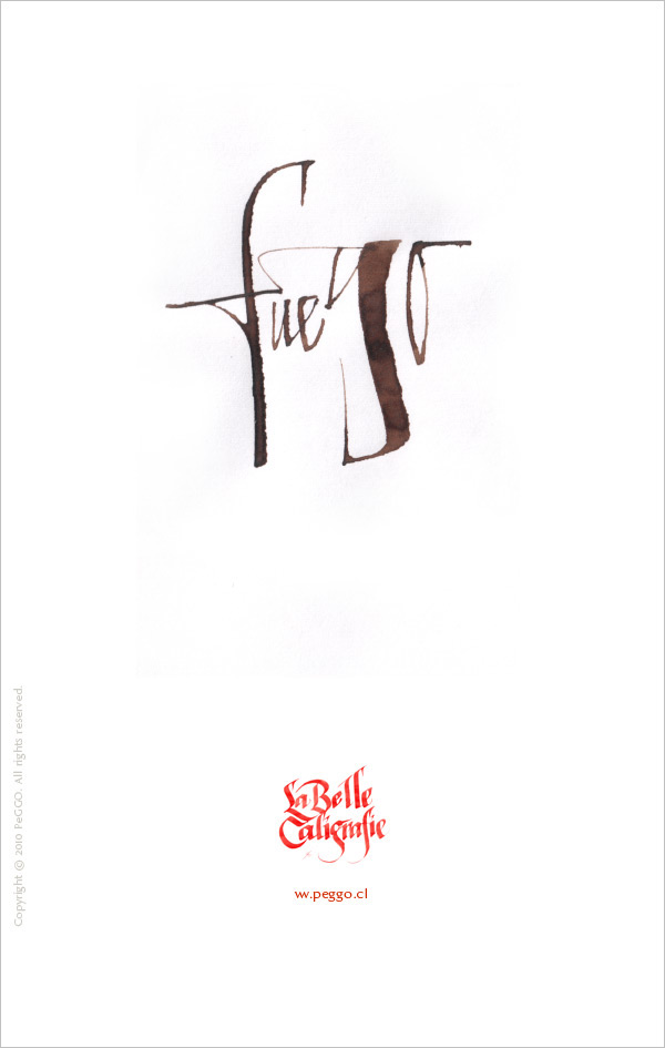 La Belle Caligrafie peggo lettering ruling pen splash letters expressive energy stylish gesture