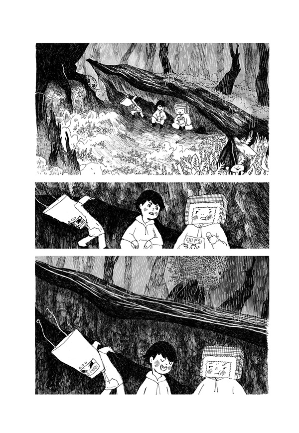 Comic Book ink forest fantastic folk fairy tale watercolor