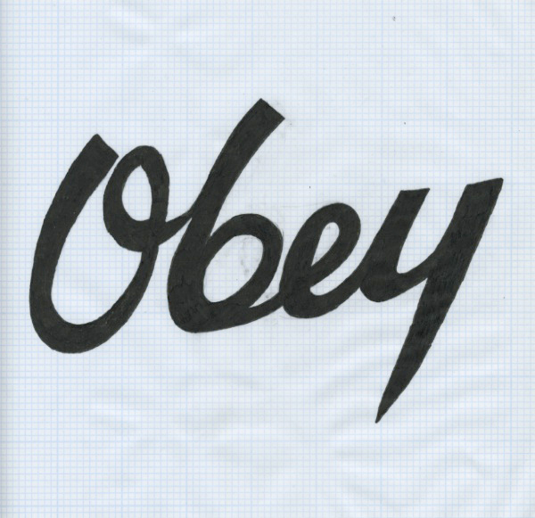 OBEY Script HAND LETTERING shadow type vintage