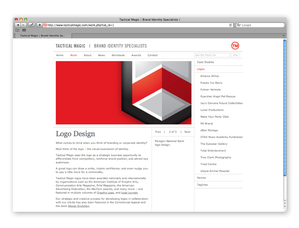 Content Management System minimalist portfolio site brand firm