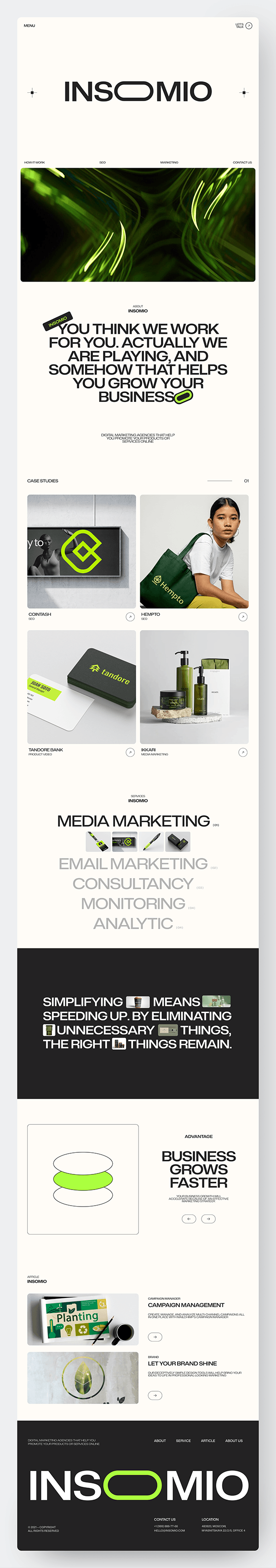 Insomio - Digital Marketing Agency Landing Page