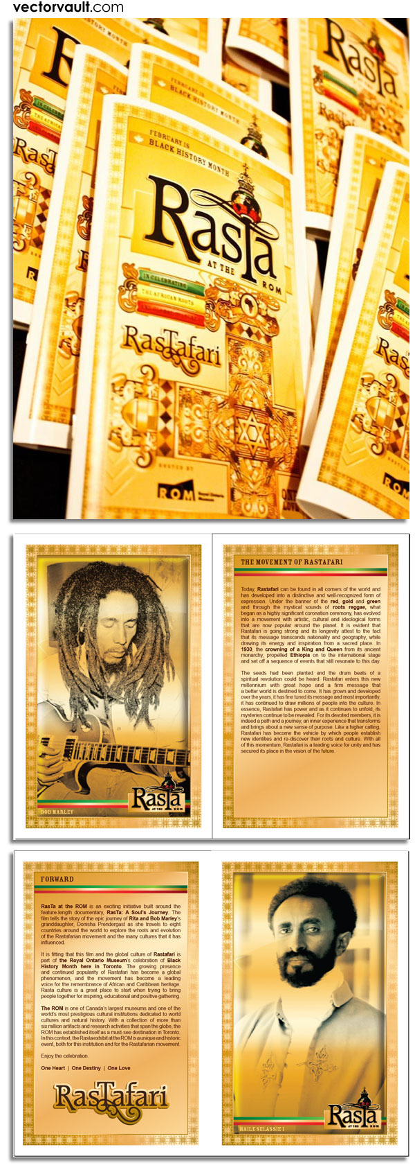 museum rasta rastafari rom Toronto Bob Marley Display Signage Booklet Event Royal Ontario Museum vector Vector Illustration black history month