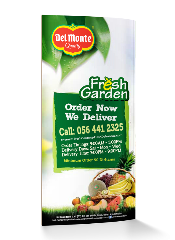 Del Monte Fresh Garden Order Now We Deliver Menu