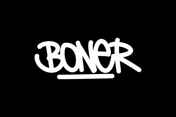 Boner typo Custom letters logo Style Street art brush digital Project Freelance ambigram calli graphy