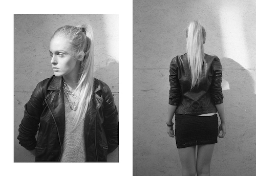 model woman girl blond placebo leni editorial portrait color black and white Analogue 35mm