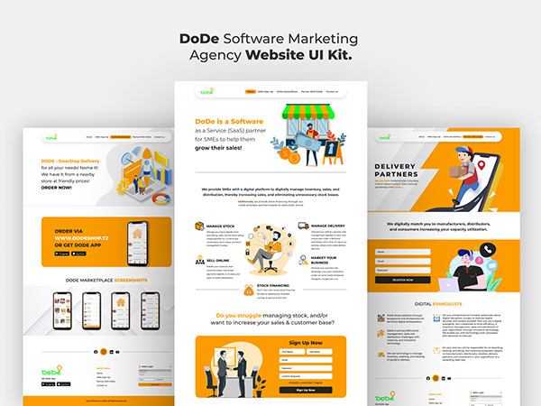 DoDe Software Marketing Agency Website UI Kit.