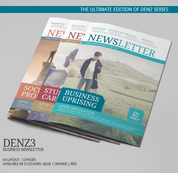 Denz 3 Business Newsletter Template Modern Design On Behance