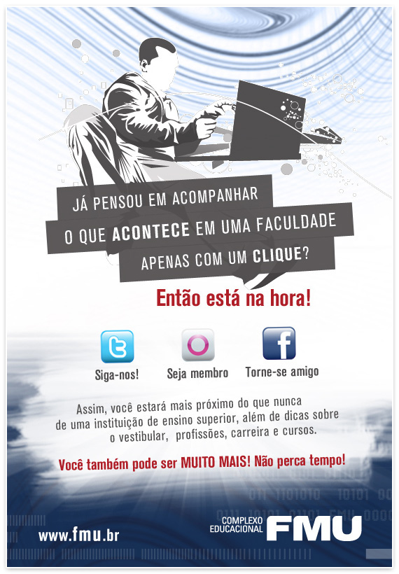 e-mail HotSite cartaz redes social FMU University banner