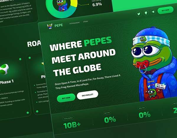 Pepe Meme landing page design