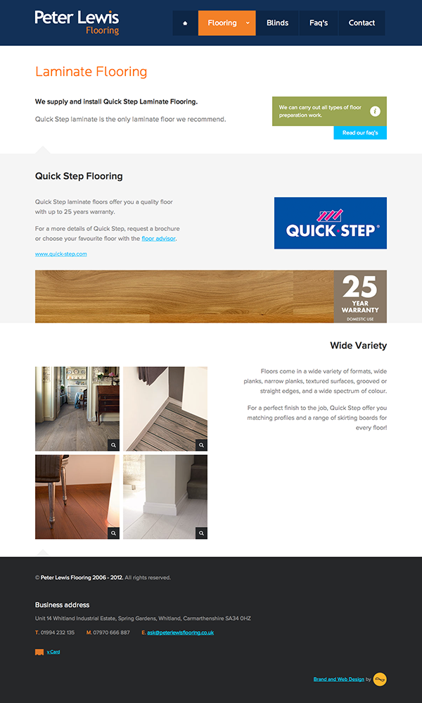 clean flooring Web Website orange simple logo blue wales UK