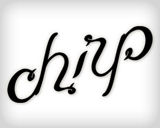 chirp Todd Weber ambigram identity logo Custom Lettering custom type feather Script ligature