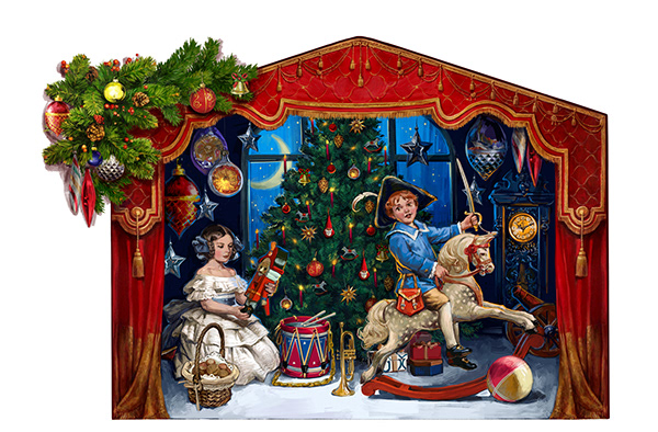 The Nutcracker. Christmas illustrations for Bosco.