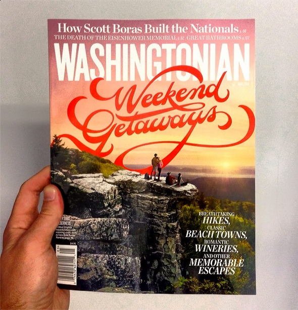 Washingtonian Magazine cover Magazine Cover lettering HAND LETTERING Script