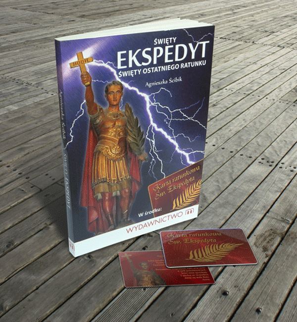 book cover expeditus saint print design święty ekspedyt