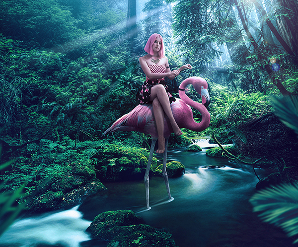 flamingo pink pastel usland riding jungle coloured hair woman Style lily metzker lilian