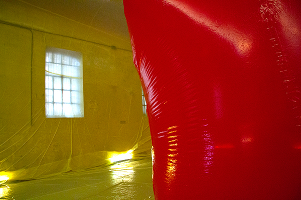 Inoutdoor penique productions Art Installation art inflatable ephemeral Italy Rome installation plastic Space  outdoor festival red yellow