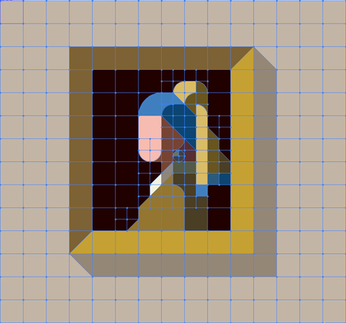 grid geometry minimal iconic masterpiece vermeer flat abstract simple