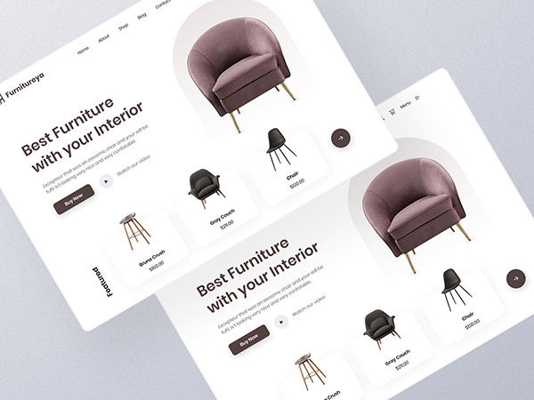 Furniture Shop Hero Section UI Concept