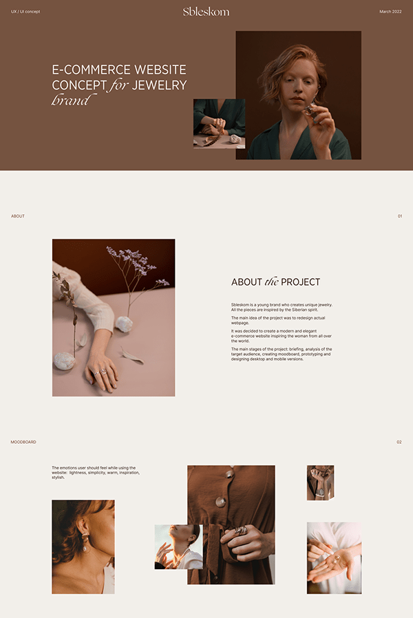 E-commerce website concept for jewelry brand | UI/UX