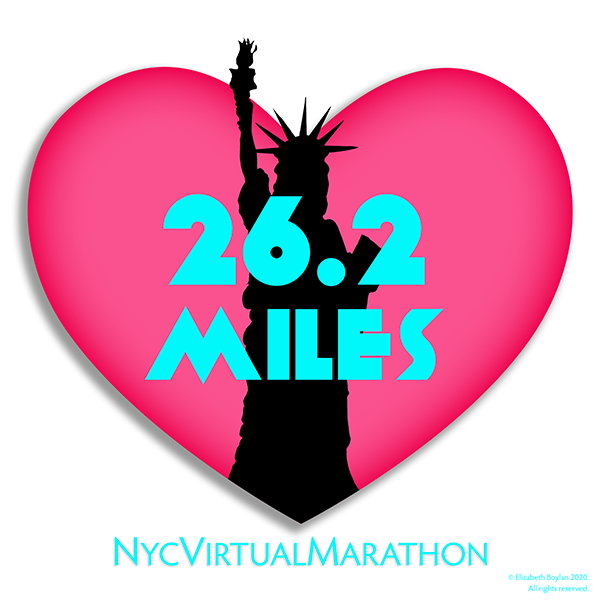 beating heart NYC Marathon statue of liberty