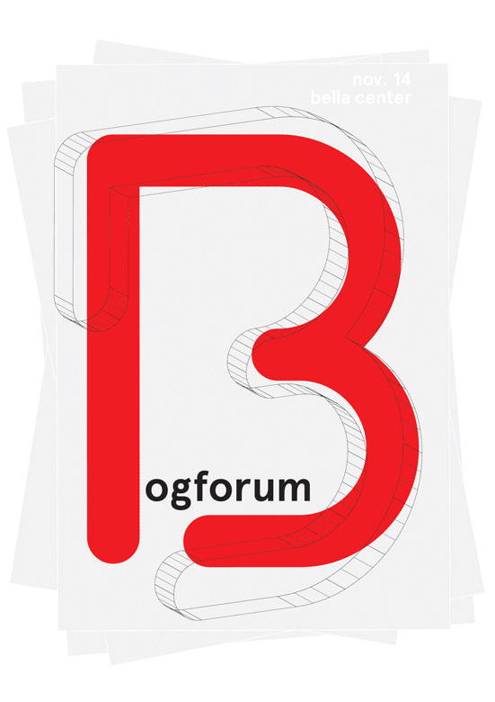Bogforum poster design graphic type print brand Bookfair Fair Event Website site homepage eyecatching Typeface