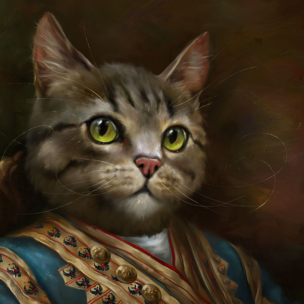 Cat Outrunner history hermitage Oils portrait anthro