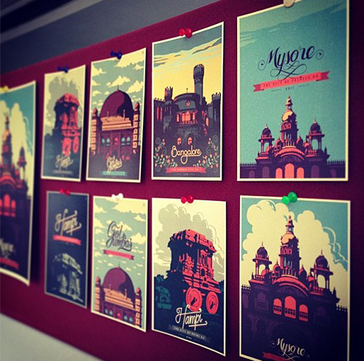 post cards  posters India bangalore  hampi  belur mysore gol gumbaz  vintage  Vintage Posters  Travel  Travel Posters